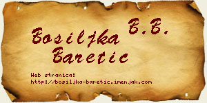 Bosiljka Baretić vizit kartica